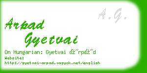 arpad gyetvai business card